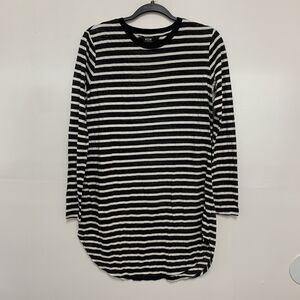 Neuw Striped Black White Long Sleeve Shirt Womens XS